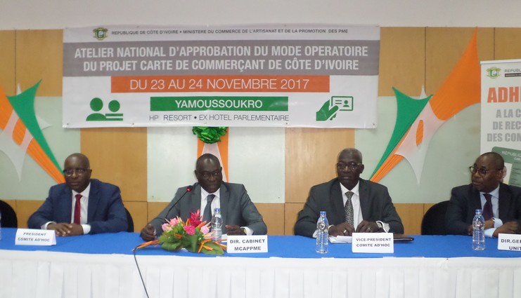 Atelier national d'approbation du mode operatoire du projet carte de commerçant de Côte d'Ivoire